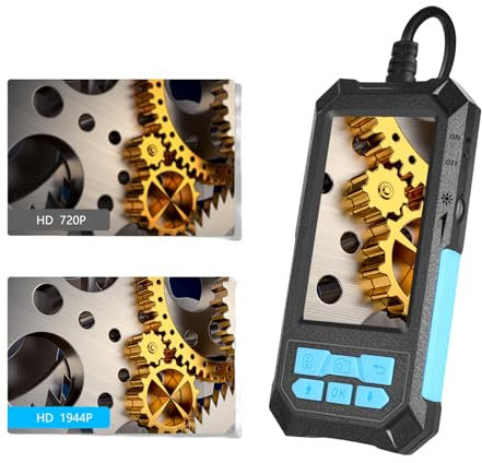 QiudanTimes HD Kamera 11/14mm Auto Focus Endoskop 4,5 Zoll IPS Screen Endoskop HD 1944P 4 LEDs IP68 5MP Pixel IP68 Wasserdicht Kamera(Ø11mm-5m Semi Rigid Kabel Auto Fokus)