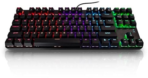 Bangsanth Mechanical Gaming Keyboard, Mechanical Keyboard with Blue Switches and Dynamic 16-Mode Backlight - Plug and Play, Premium 87-Key, Anti-Ghosting, for PC, Windows, Mac, Gamer, Office, Typists