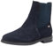 Tommy Hilfiger Donna Stivaletti Chelsea Flag Suede Piatti, Blu (Space Blue), 36