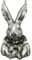 ETC putziger origineller Osterhase als Büste mit großem Kragen und Schleife Silber antik glänzend ca. 29 cm hoch