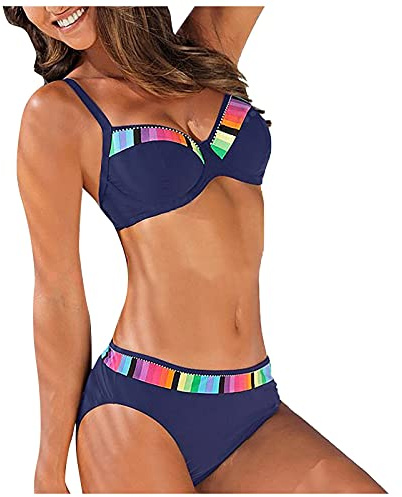 Sportbikini Für Damen Sexy Push Up Curvy String Bikini Set Mit Muschelkante - Erotisch Summer Sport (A02,M)