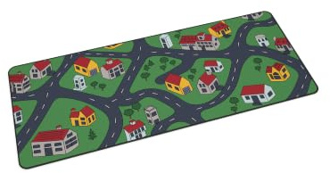 KRUX Space Mauspad XXL 970x400 mm City, Gaming Schreibtischunterlage | Gaming Mousepad 97x40 cm im Straßenteppich-Design, Control-Oberfläche, rutschfest, wasserabweisend, vernähte Kanten