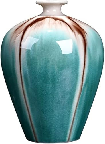 Porzellan-Ingwerglas, handgefertigte dekorative Vase im chinesischen Stil, Klassische Keramik-Blumenvasen für Kunst-Wohndekoration, traditionelles Retro-Porzellan-Tischglas (einfarbig)
