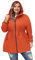 Hanna Nikole Manteau de pluie à capuche pour femme, grande taille, imperméable, coupe-vent, Orange, 54 Grande taille