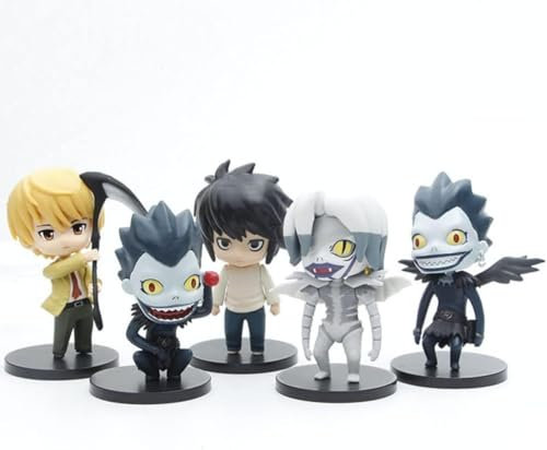 LIRUOXI für Death Note Light Yagami/Misa Amane/Ryuk/Rem Figur Handmade PVC Anime Cartoon Charakter Modell Statue Figur, Desktop Ornamente Dekorationen Geschenke für Fans (Typ 5-5 Stück)