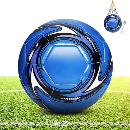 KWJEIULSOQ Fußball Kinder Unisex Professioneller FußBall Leder Größe 4, Offizieller Training Fusball, Outdoor-Indoor Fußbälle für Jugendliche und Erwachsene, Fusball Größe 4 für Profis & Anfänger