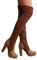 Stivali Caccia,Stivali Donna Invernali Alti Camoscio Stivali Casual Alti al Ginocchio Zeppa con Tacco Scamosciati Invernali Stivaletti Vintage Largo Interna