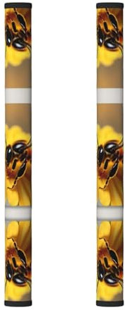 YQxwJL Copertura per maniglia per porta con stampa di api e fiori, maniglie per porte di frigoriferi, maniglie decorative, per elettrodomestici da cucina