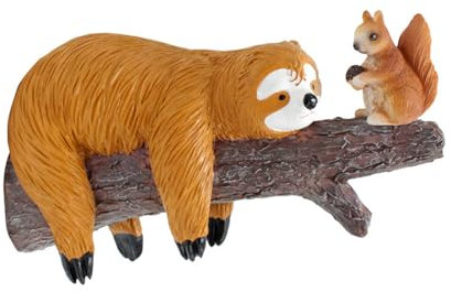 Aurgiarme Skulptur Gartenfigur Faultiere, Deko, Kunstharz, Tierfigur, Ornament für drinnen und draußen, Hofbaum