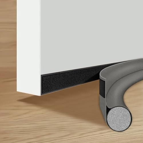 Door Draft Excluder 37in/96cm Noise Reduction & Warmth - Under Door Seal Dustproof (Grey)