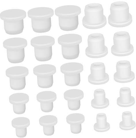 DINHEAROM 25pcs Silicone Salt Bottle Stopper Caps Reusable Plugs for Pepper Shaker Bottom Replacement Bottle Cap Cover for Spice Seasoning