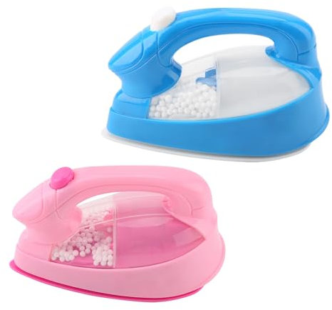 Drfeify Mini Electric Iron Toy, 1Pc Plastic Pink Kids Electric Iron Mini Furniture Toys for Kids Children Baby Girl Pretend Play Home