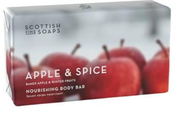 Apple & Spice Soap Bar 220g – Glycerin-Enriched Autumn Soap with Cinnamon, Clove & Baked Apple – Festive Wrapped Gift