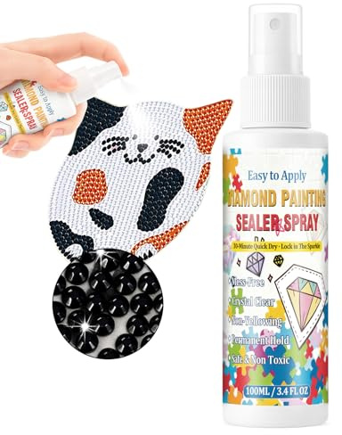 Spray Sellador para Diamond Painting, Pegamento Rápido para Piedras de Resina, Protege Eficazmente del Polvo y la Pérdida de Diamantes, Mantiene Tus Cuadros Brillantes y Resplandecientes (100 ml)