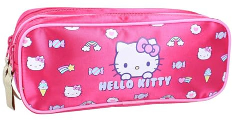 Hello Kitty Follow The Rainbow Doppel-Federmäppchen, pink