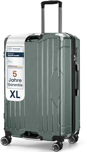 4FLY Aluminium-Rahmen Hartschalen-Reisekoffer Ultraleicht XL - Groß 77cm (103L) - Aufgabegepäck Koffer mit TSA-Schloss, 4 Spinner-Doppelrollen & Aluminium-Teleskopgriff, Trolley Reisegepäck