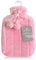 Housse de luxe en fausse fourrure et pompons + bouillotte - 2 l (Rose Bébé)