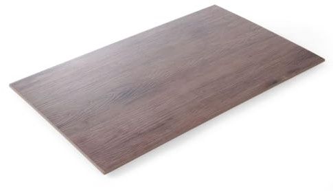 HENDI Servierplatte, Bruchfest, Hygienisch, Temperaturbeständig von -20° bis 70°C, nicht Mikrowellengeeignet, Melamin, GN 1/1, 530x325x(H)10, Eichenholzoptik