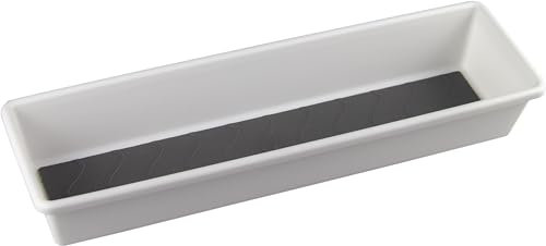 M-Home | Range Tiroir | Bi-Matière Plastique Blanc et Silicone Gris | 9,5 x 33 x 5,3 cm | SPACE SYSTEM | PLS254