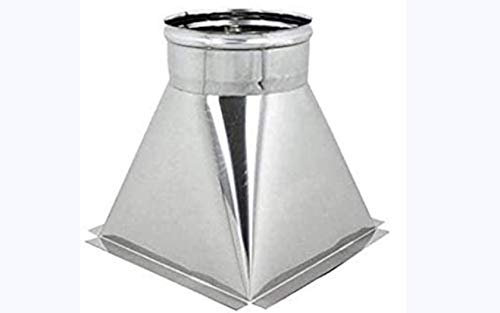 T.E.G. METALLI S.R.L. Canna Fumaria - Tramoggia Base 300X300 con Aletta di Appoggio per Raccordo da Quadra a Tonda Vari Diametri (300)