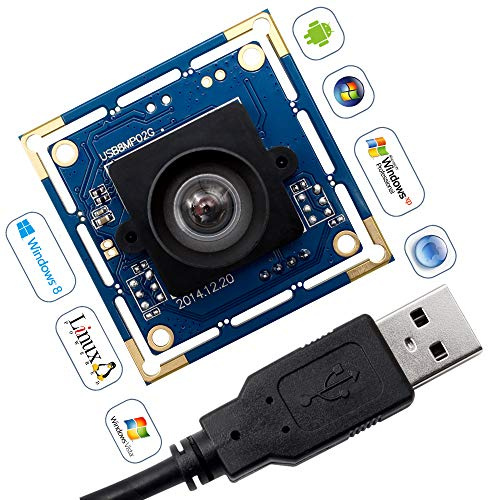 8MP USB Camera Module with M12 Lens, No Distortion 75 Degree, IMX179 Sensor, 2448P USB2.0 Webcam for Laser Engraver, 3D Printer, Raspberry Pi, Compatible with Linux Windows Android Mac