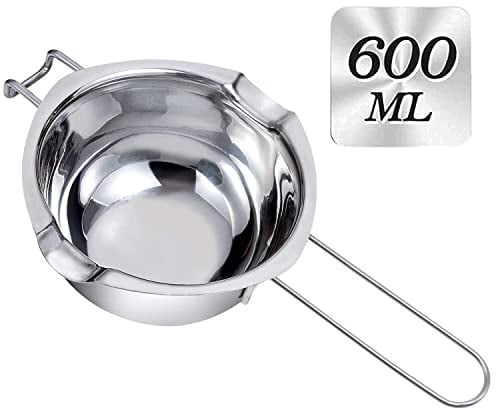 JOYIT Bol de Fusion 600 ml,Bain-Marie en Acier Inoxydable 304 pour Chocolat, Sucre, Outil de Cuisine, Beurre, Fromage et Bougies