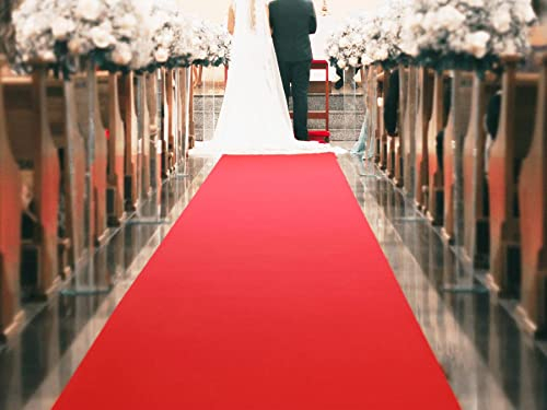 Primaflor Roter Tepppich Hochzeitsteppich - Rot, 1,00m x 4,00m, B1 VIP Teppich für Hochzeit & Event, Empfangsteppich, Gangläufer