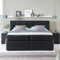 3F FURNITURE FOR FRIENDS Boxspringbett Bea 140x200 cm Schwarz Härtegrad H2 | 7-Zonen Taschenfederkern Matratze + Visco Topper | mit Bettkasten für Stauraum