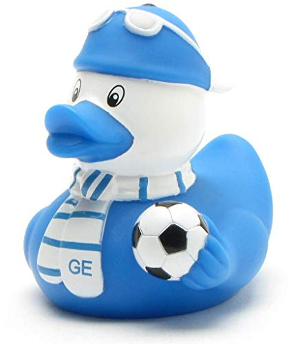 Duckshop I Badeente Fußball-Fan blau-Weiss Gelsenkirchen I Quietscheente I L: 8 cm