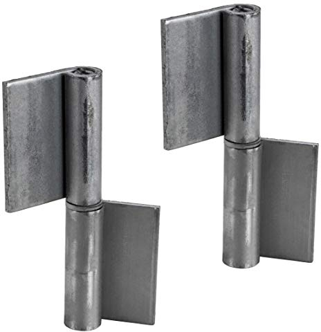 Gedotec Scharniere zum Anschweißen | 2 Stück - Anschweißband für Metall-Türen | Anschweißscharnier Höhe 100 mm | DIN rechts | Schwerlast-Scharnier für Gartentor & Maschinen | Torband für Stahl-Tore
