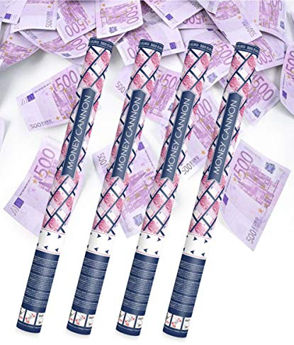 4x XXL (60 cm) Partykanone Partypopper Streamer ®Auto-schmuck (500 Euro)
