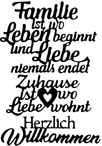 Ideen mit Herz Stanzschablonen | Schriften | Familie & Zuhause | 3 Stück