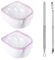Nagellackentferner Einweichschale: 2 Stück Aceton UV Nagellack Entferner Schüssel - Gelnägel Dipping Powder Entferner Werkzeug Set - Dreieckigem Nagelhautschäler Und Nagelhautschieber Aus Edelstahl