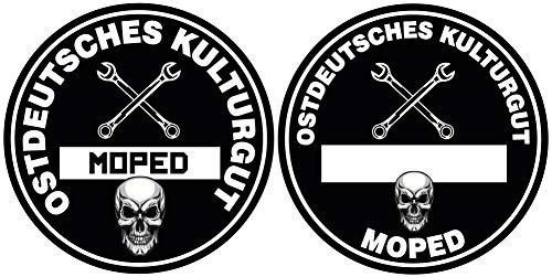 Ostdeutsches Kulturgut Moped Aufkleber Sticker Feinstaub JDM Tuning Lustig Fun Osten DDR 2 Stück!