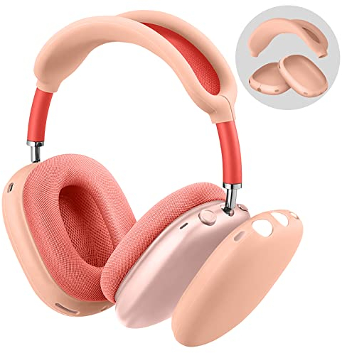 FINTIE Cover Compatibile con AirPods Max Cuffie, Protettiva Custodia Auricolare e Head Fascia Cover in Silicone Compatibile con Apple AirPods Max Cuffie, Rosa