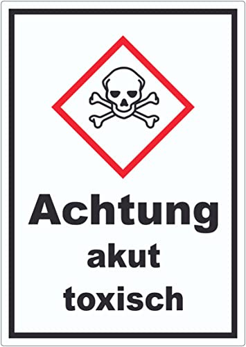Aufkleber akut toxisch Toxizität Totenkopf A7 (74x105mm)