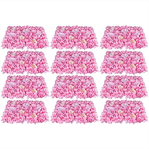 12 Stück künstliche Blumenwand, künstliche Rose, DIY-Blume Wandpaneel für Hochzeit, Hintergrund, Dekoration, Zuhause, Garten, Party, Dekoration, 60 x 40 cm