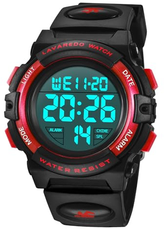 aswan watch Digitaluhr Kinder Jungen mit Wecker,Stoppuhr,LED Licht,Datum-Sport Armbanduhr mit Silikonarmband-S