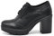 IF Fashion IF146 - Zapatos de mujer con cordones y bordado de tacón grueso de piel sintética, If 146 Black, 39 EU
