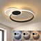 CBJKTX LED Deckenleuchte Wohnzimmer Deckenlampe - Dimmbar Wohnzimmerlampe 45CM Schwarz mit Fernbedienung 39W Schlafzimmerlampe Modern 3 Ring Design in Weiß für Schlafzimmer Büro Küche Esszimmer