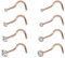 Longbeauty 20G 8 Pcs Nasenpiercing Nasenringe Klare CZ Nasenschraube Nase Studs Edelstahl Nasenschmuck S-Förmig Nostril Spirale Nasenstecker Ohr Knorpelringe Körperpiercing, Rosegold