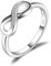 JewelryPalace Wickelring Infinity Verlobungsring Unendlichkeit Promise Eheringe Ring Silber 925 Damen, Zirkonia Silberringe Trauringe Damenring Hochzeitsringe Antragsring Ringe, Damen Schmuck 50