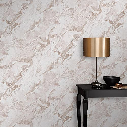 Erismann Vliestapete Rosa Weiß Kupfer Metallic Marmor Optik Struktur 10318-13