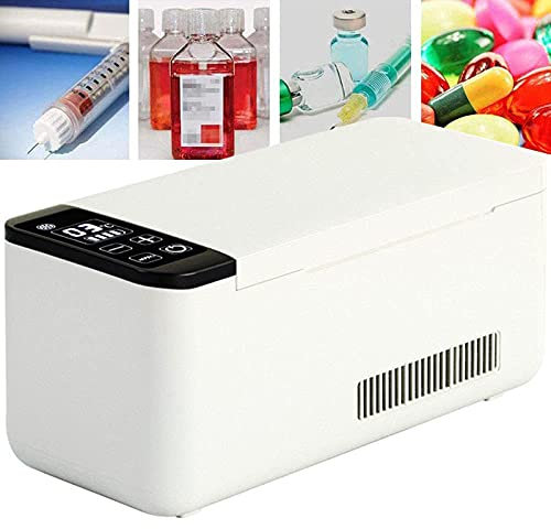 CGLYYDS Portátil Refrigerador Enfriador de la insulina y Enfriador de la Medicina para diabéticos,Refrigerador medicamentos pequeños, Pantalla LED,Refrigerador USB con Batería,1*Battery