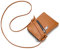 FORRICA Handy Umhängetasche Damen Echte Leder Handytasche zum Umhängen mit Kopfhöreranschluss Frauen Schultertasche Kleine Crossbody Tasche Braun