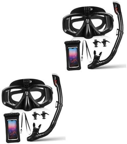 CLISPEED 2st Schnorchelmaske Brillenset Tauchermaske Tauchmaske Aus Glas Antibeschlag-tauchmaske Voll Trocken Taucherbrille