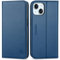 SHIELDON Hülle für iPhone 15, Schutzhülle [Rindsleder] [Stoßfest] [Standfunktion] [Kartenfach] TPU Magnetisch Klappbar Handyhülle Ledertasche Telefon Case Kompatibel mit iPhone 15 6,1 - Königsblau