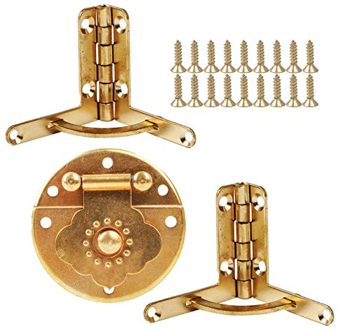 3PCS Hinge Foldable Quadrant Hinge Brass for Jewelry Wooden Box Gift Case