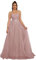 PCBROS Robe de Cérémonie Longue Chic Formelle avec Ruches en Tulle Robe Femme de Mariée Mariage Rose 36