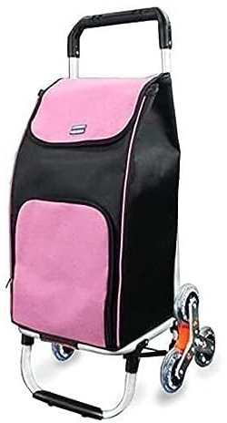 RUVOO Einkaufswagen Treppensteiger Trolley Einkaufswagen, Zusammenklappbarer Einkaufswagen, 50 L, Leichter Einkaufswagen, Aluminium-Klettertreppe Einkaufstrolley Klappbar